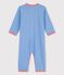 Babies' Stripy Organic Cotton Footless Sleepsuit BRASIER blue/MARSHMALLOW grey