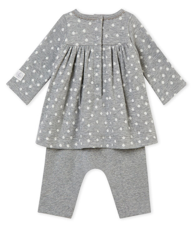 Baby girl's leggings dress grey/multicolor