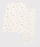 Girls' Snugfit Birds Print Ribbed Pyjamas MARSHMALLOW white/MULTICO white