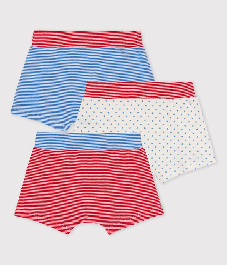 Boys' Pinstriped Organic Cotton Boxer Shorts - 3-Pack multicolor