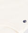 Babies' Short-Sleeved Cotton Bodysuit With Ruffle Collar MARSHMALLOW white