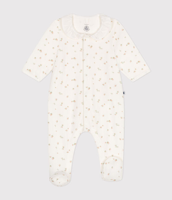 Babies' velour pyjamas MARSHMALLOW white/MULTICO white