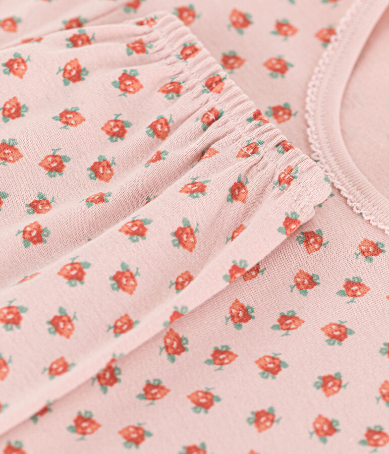 Girls' Short-Sleeved Cotton Pyjamas pink/multicolor