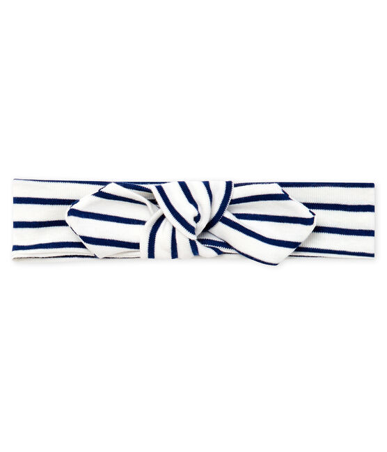 Baby Girls' Striped Headband MARSHMALLOW white/SMOKING blue