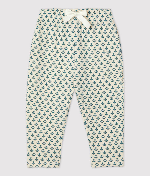 Babies' Tube Knit Trousers Ecru/green