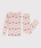 Girls' Snugfit Cotton Pyjamas SALINE pink/MULTICO white