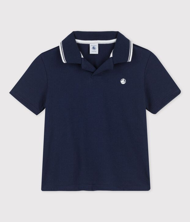 Boys' Short-Sleeved Jersey Polo Shirt SMOKING