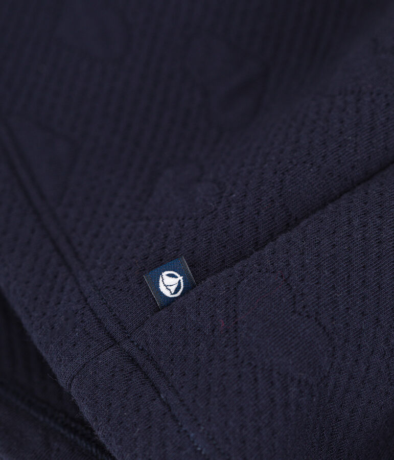 Girls' long-sleeved dress in two materials blue