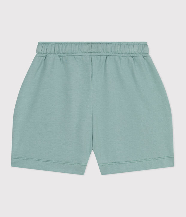 Children's plain cotton shorts green