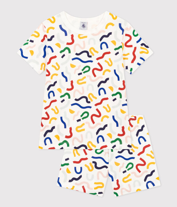 Babies' Luminous Printed Cotton Shorts white/multicolor