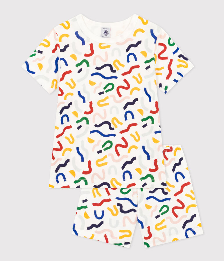 Babies' Luminous Printed Cotton Shorts white/multicolor