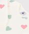 Babies' heart-print popper-free cotton terry pyjama suit Ecru/multicolor