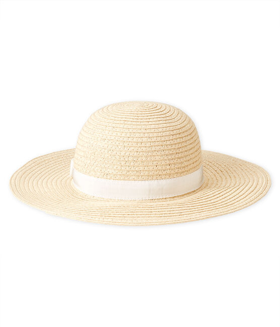 Straw hat for baby girls NATUREL pink