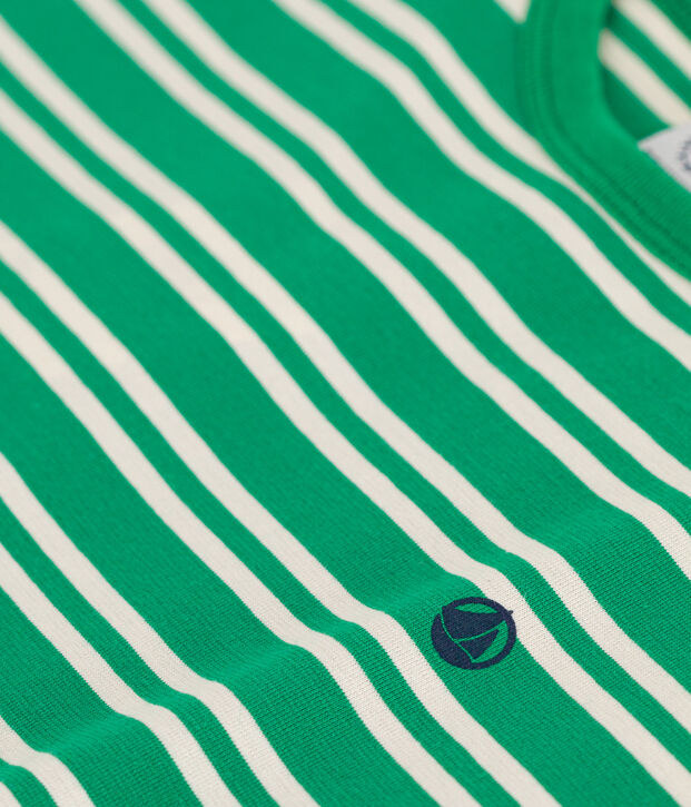 Boys' Stripy Jersey T-shirt green/ecru
