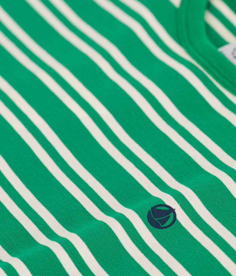 Boys' Stripy Jersey T-shirt green/ecru