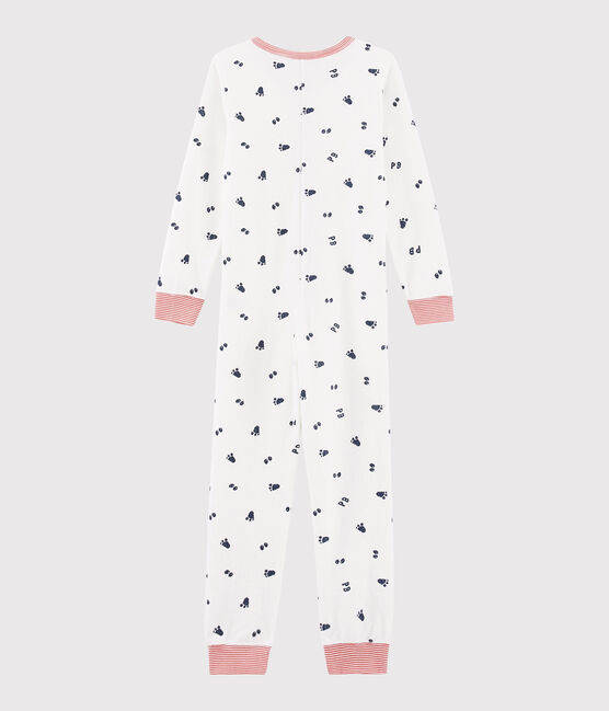 Boys' Jumpsuit in Brushed Terry MARSHMALLOW white/MEDIEVAL blue