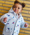 Babies' padded hooded coat in berry-printed poplin CO2 /MULTICO
