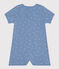Babies' Short Cotton Playsuit BEACH blue/MARSHMALLOW