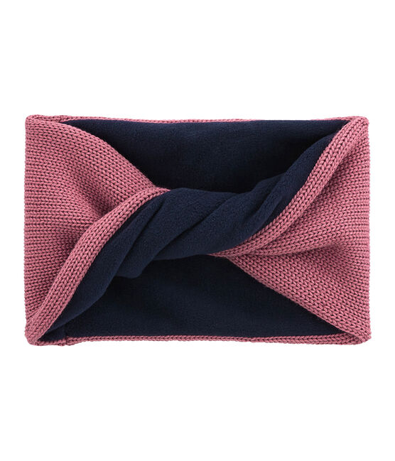 Child's lined knit snood CHEEK pink