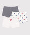 Children's long heart-print cotton shorties - 3-Pack variante 1