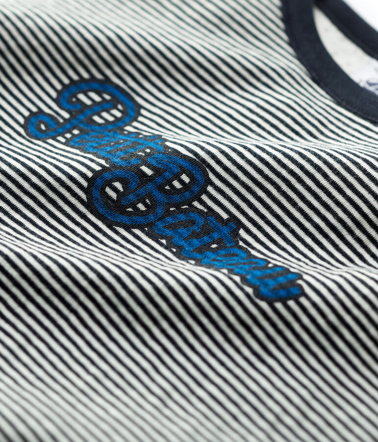 Boys' Long-Sleeved Tube Knit T-Shirt blue/white