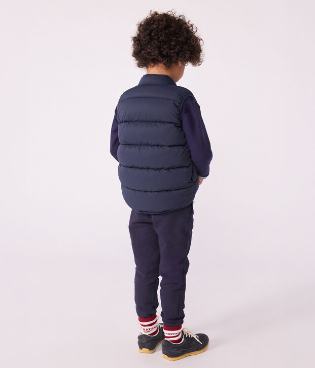 Children's reversible two-tone sleeveless puffer jacket blue/yellow