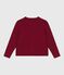 Girls' fleece cardigan AMARANTE