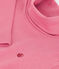 Children's plain cotton rollneck top pink