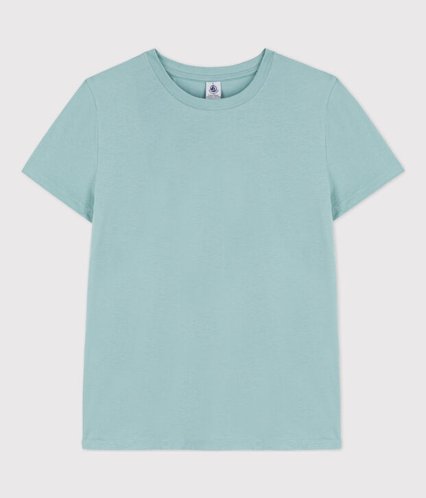 Women's Straight Round-Neck Cotton T-Shirt green