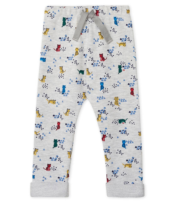 Baby Boys' Printed Fleece Trousers BELUGA grey/MULTICO white