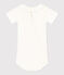 Babies' Short-Sleeved Cotton Bodysuit With Ruffle Collar MARSHMALLOW white