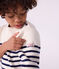 Children's stripy jumper in wool and cotton MARSHMALLOW blue/SOIR