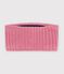 Babies' plain fleece-lined knitted snood pink