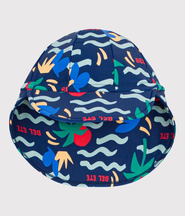Babies' UV protection wave print cap blue/multicolor