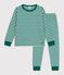 Children's stripy tube knit pyjamas green/beige