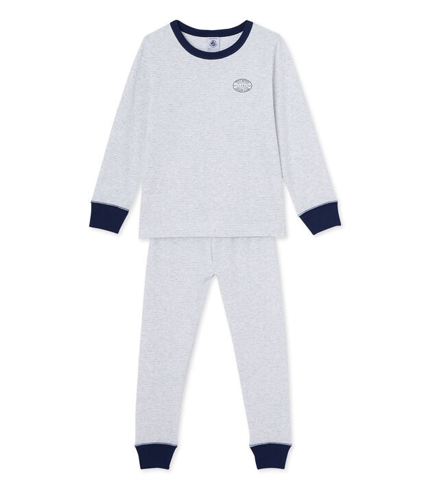 Pyjama gar&ccedil;on en milleraies grey/white