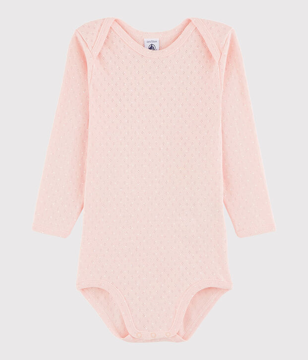 Baby Girls' Long-Sleeved Bodysuit pink/white