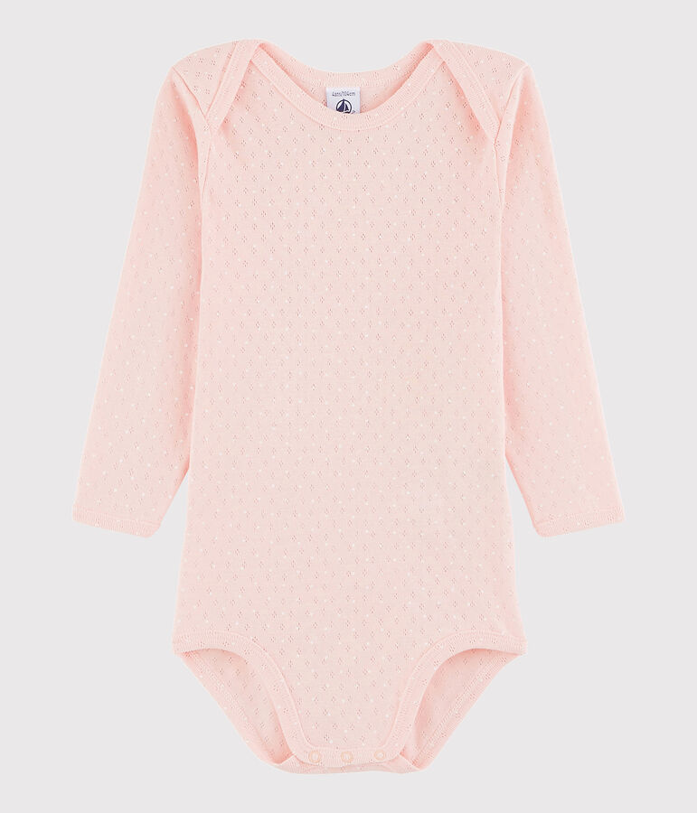 Baby Girls' Long-Sleeved Bodysuit pink/white
