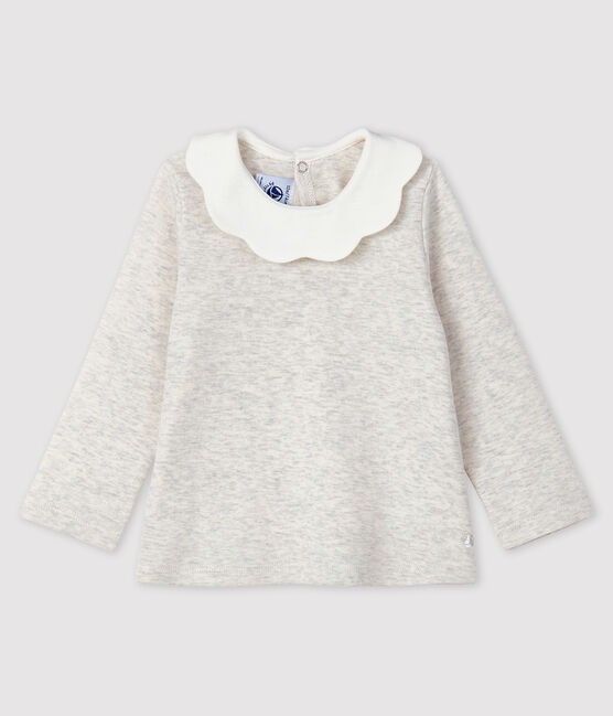 Baby girl's long-sleeved blouse MONTELIMAR CHINE beige