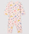 Baby Girls' Footless Ribbed Sleepsuit FLEUR pink/MULTICO white