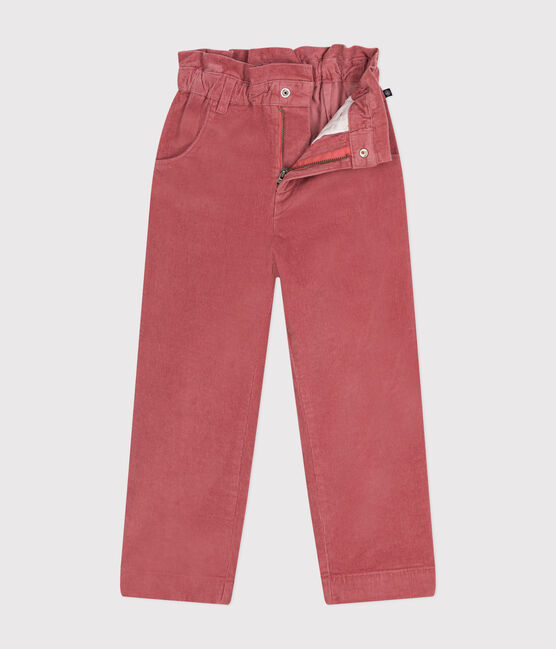 Girls' corduroy trousers ROSEWOOD pink