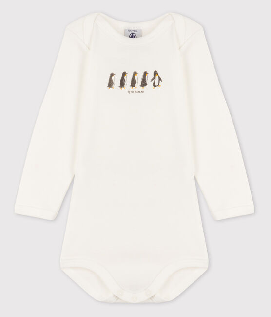 Baby Girls' Long-Sleeved Bodysuit MARSHMALLOW white/BOUDOR yellow