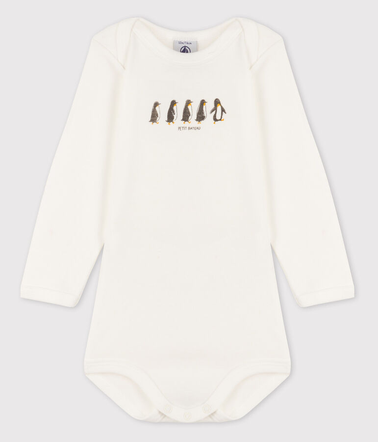 Baby Girls' Long-Sleeved Bodysuit MARSHMALLOW white/BOUDOR yellow