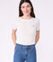 Iconic Women's Admiral Collar Cotton T-Shirt  ECUME white