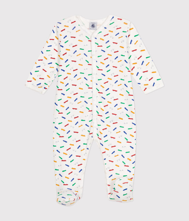 Babies' Skateboard Print Cotton Pyjamas white/multicolor