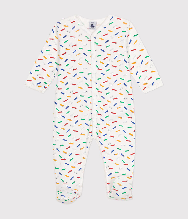 Babies' Skateboard Print Cotton Pyjamas white/multicolor