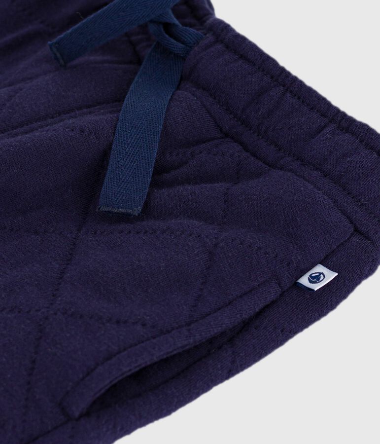 Children's plain cotton jogging bottoms blue