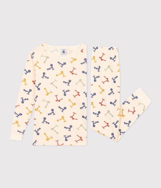 Children's Scooter Print Fitted Cotton Pyjamas AVALANCHE white/MULTICO