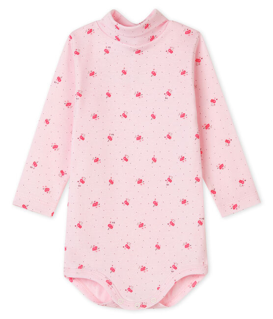 Unisex Babies' Long-Sleeved Roll-Neck Bodysuit VIENNE pink/CUPCAKE