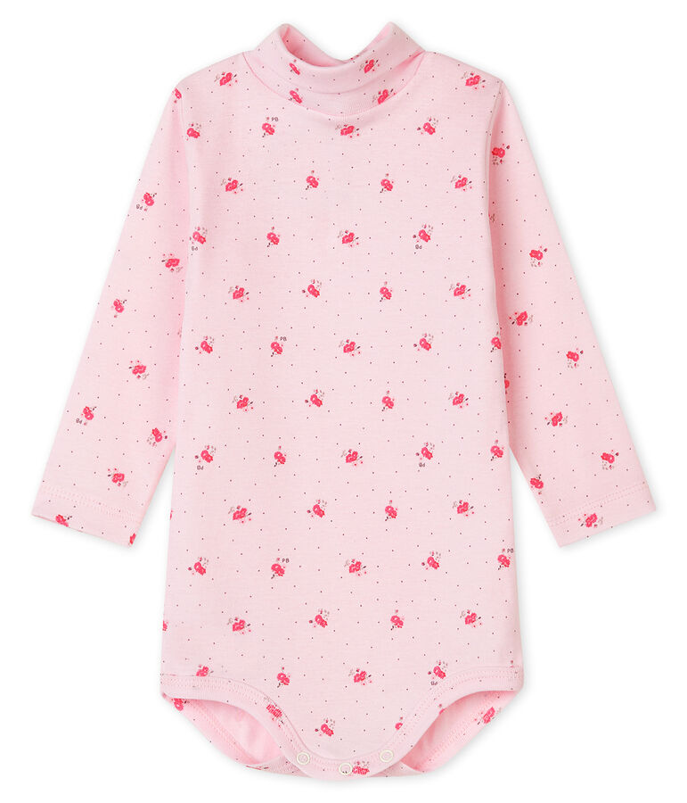 Unisex Babies' Long-Sleeved Roll-Neck Bodysuit pink/pink